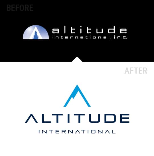 Logo before and after