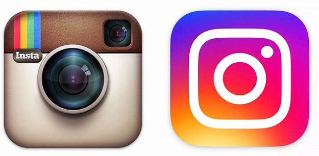 Instagram's old logo designer versus Instagram's new logo design.